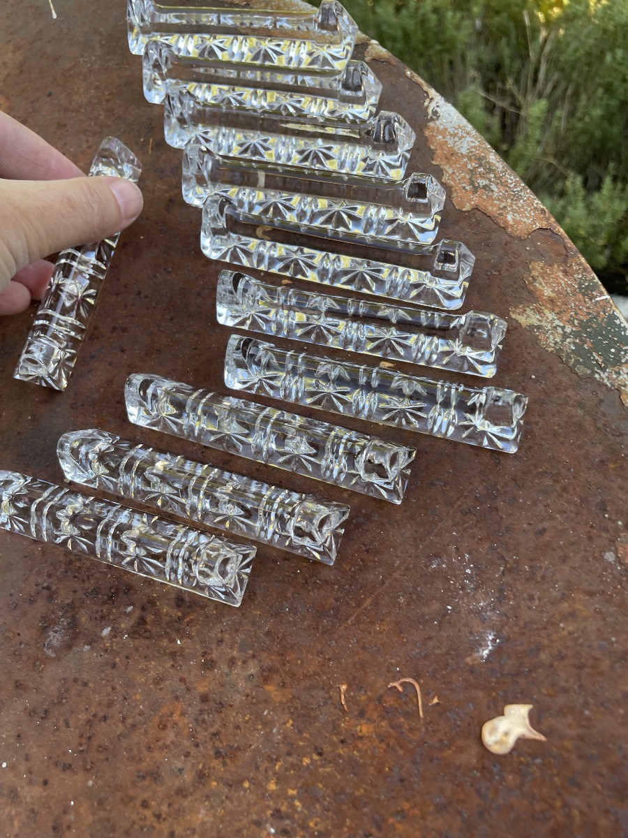 The Set Of 11 Cut Crystal Knife Holders-photo-5