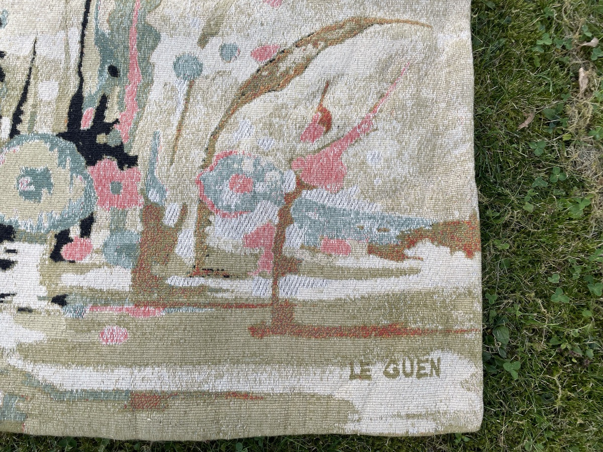 Tapestry "vespérale" By Thérèse Le Guen For Robert Four In Aubusson-photo-4