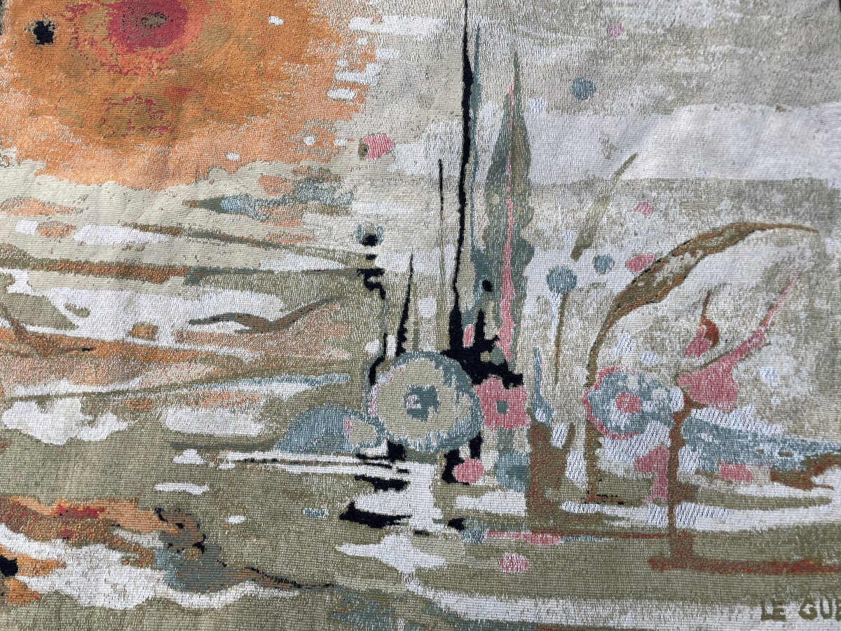 Tapestry "vespérale" By Thérèse Le Guen For Robert Four In Aubusson-photo-2