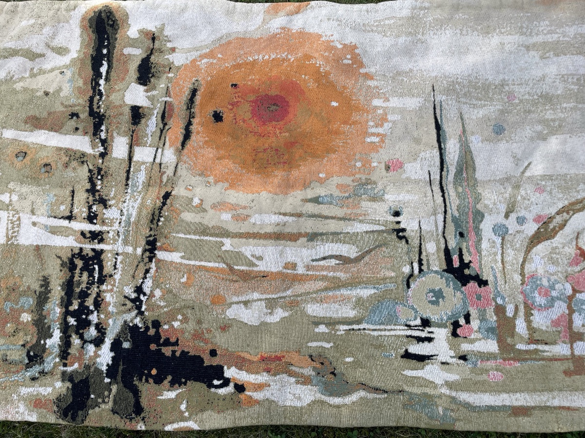 Tapestry "vespérale" By Thérèse Le Guen For Robert Four In Aubusson-photo-3