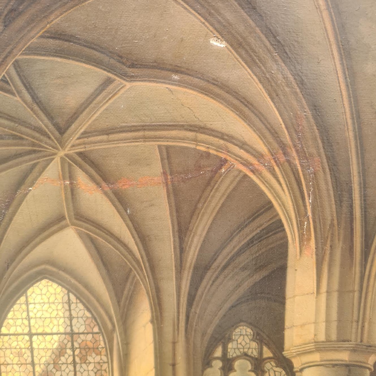 Oil On Canvas Depicting The Interior Of Saint Germain l'Auxerrois -photo-1