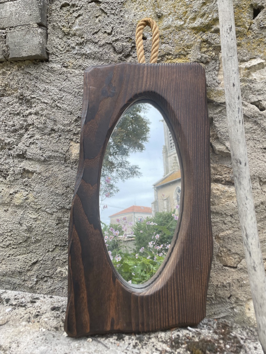 Free-form Mirror In Exotic Wood -photo-3