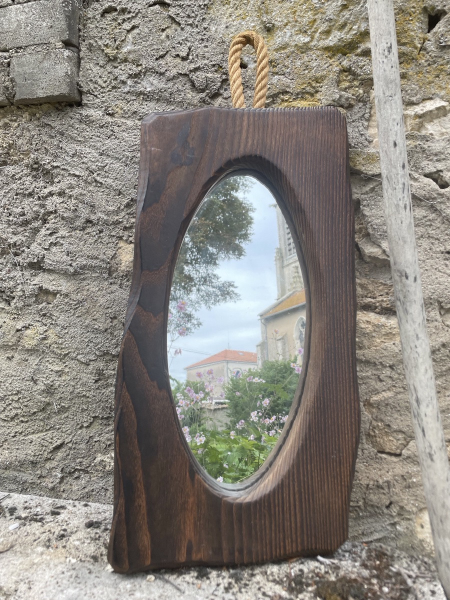 Free-form Mirror In Exotic Wood -photo-4