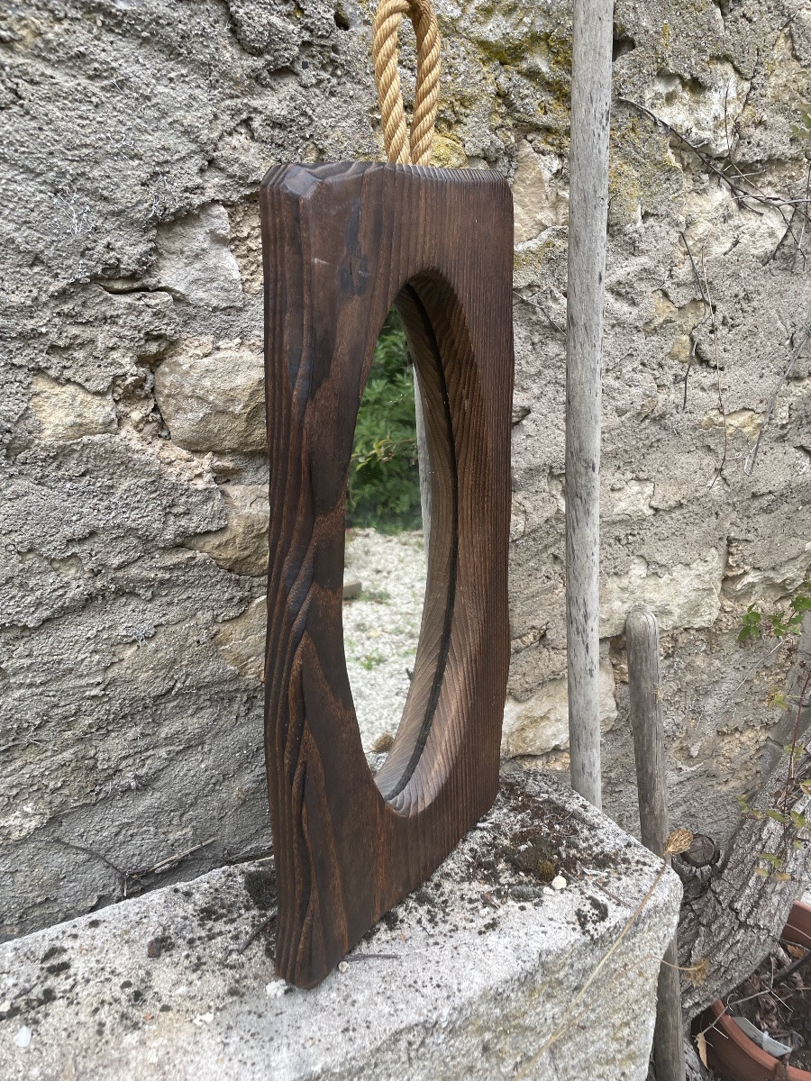 Free-form Mirror In Exotic Wood -photo-5