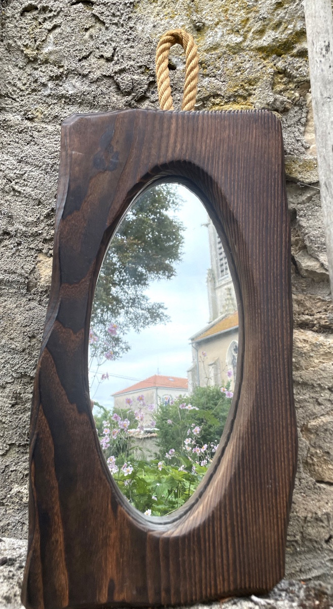 Free-form Mirror In Exotic Wood 