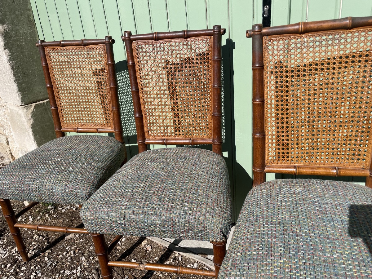 The Set Of 3 Bamboo Chairs -photo-4