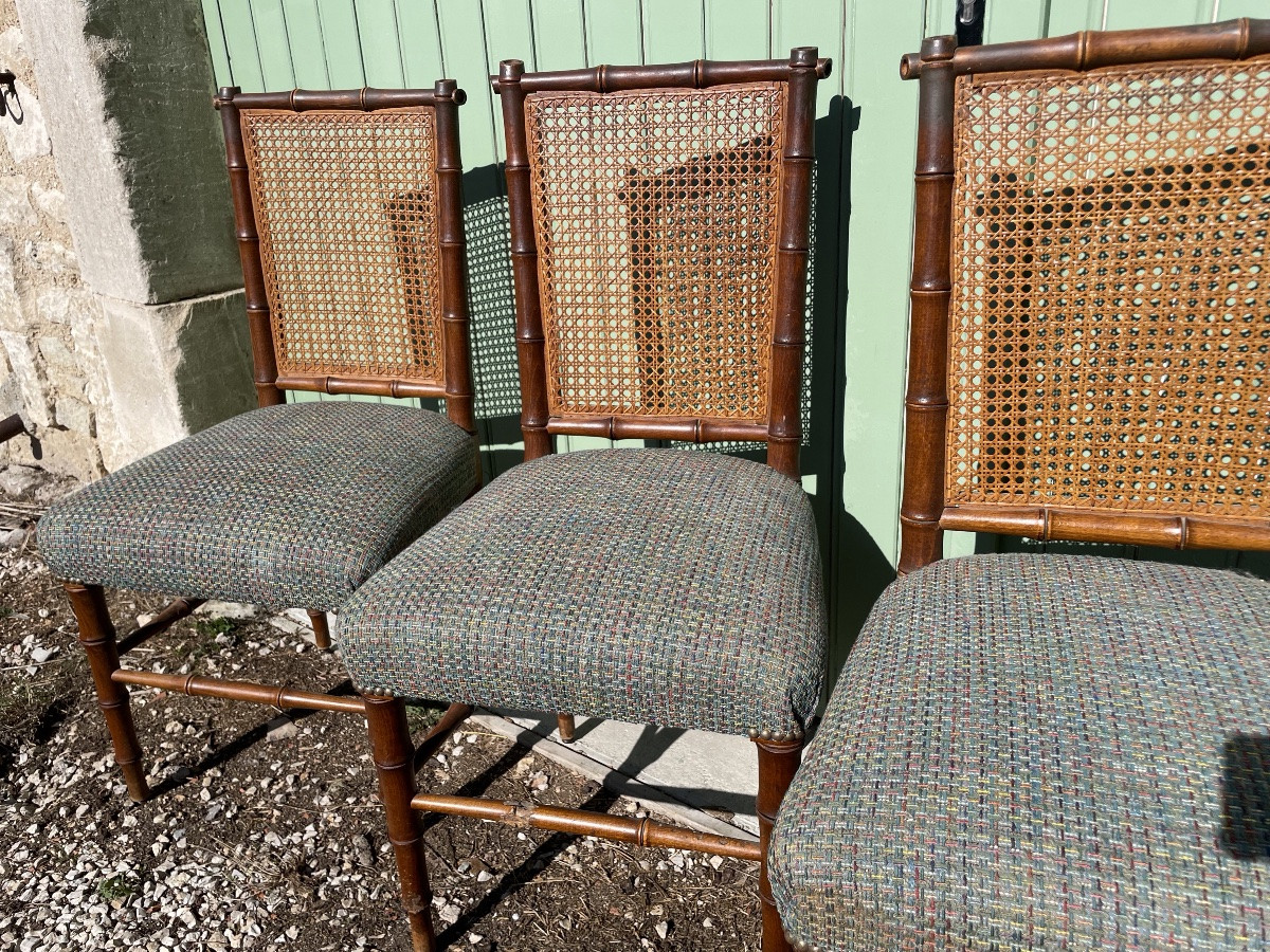 The Set Of 3 Bamboo Chairs -photo-1