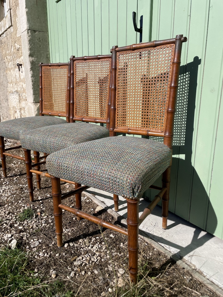 The Set Of 3 Bamboo Chairs -photo-2