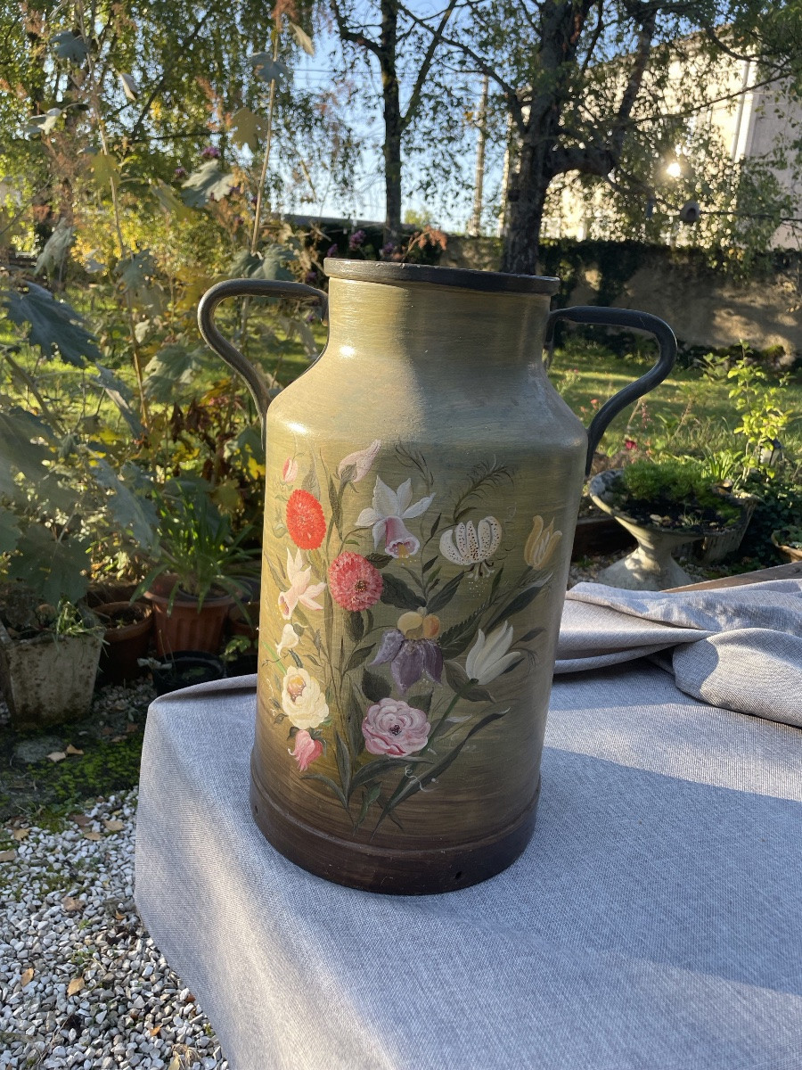 Umbrella Stand, Large Painted Milk Jug -photo-2