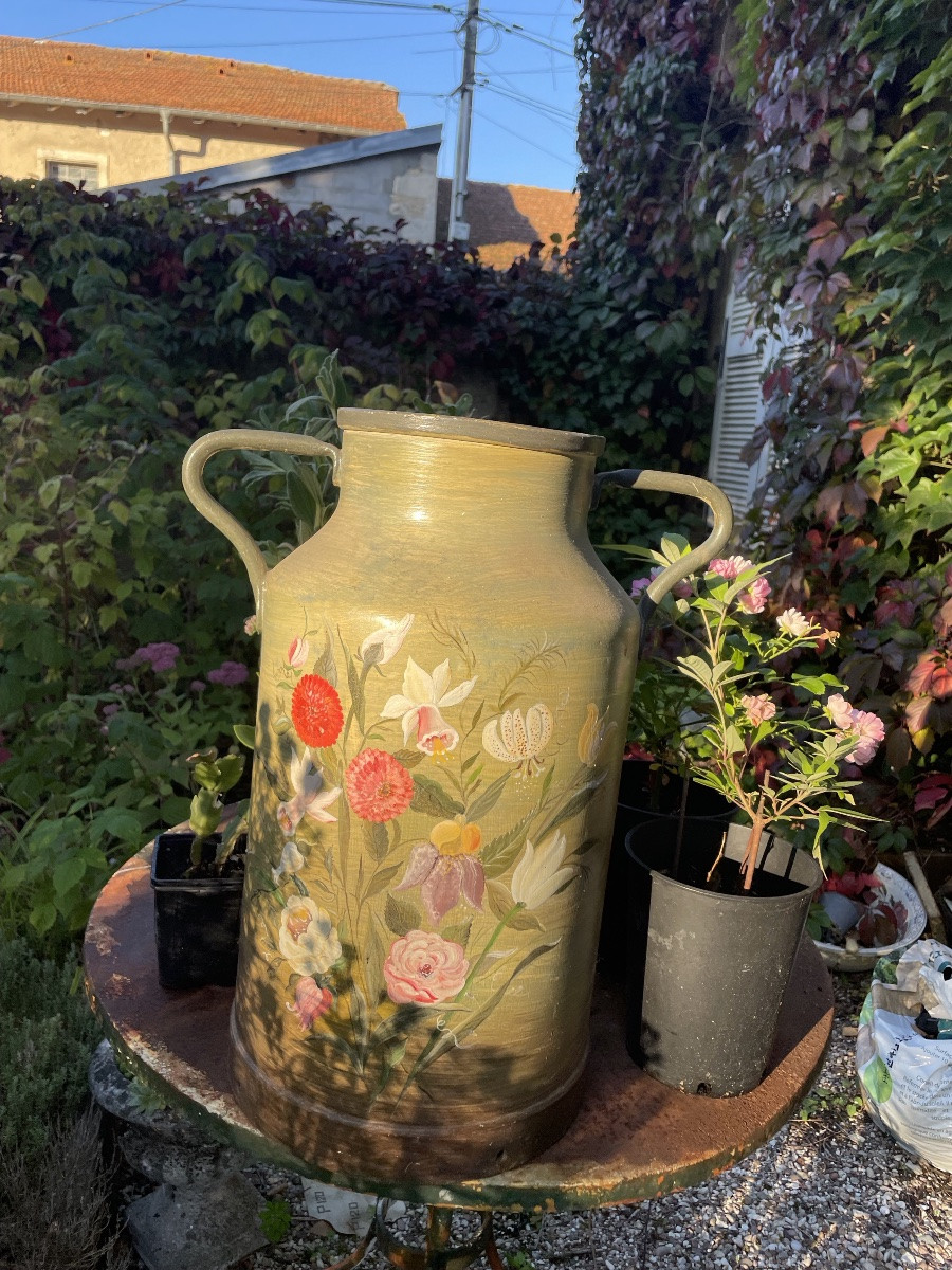 Umbrella Stand, Large Painted Milk Jug -photo-4