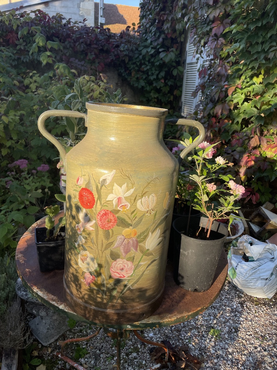 Umbrella Stand, Large Painted Milk Jug -photo-1
