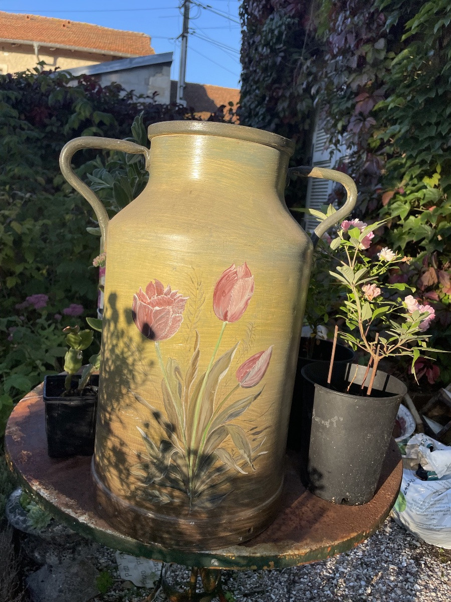 Umbrella Stand, Large Painted Milk Jug -photo-4