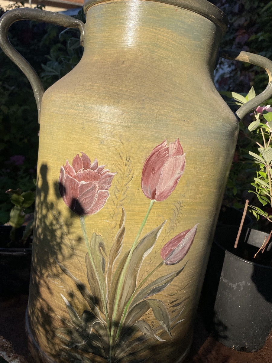 Umbrella Stand, Large Painted Milk Jug -photo-6