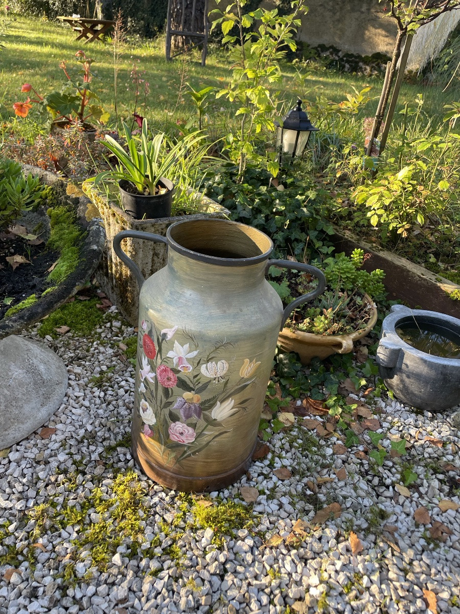 Umbrella Stand, Large Painted Milk Jug -photo-7
