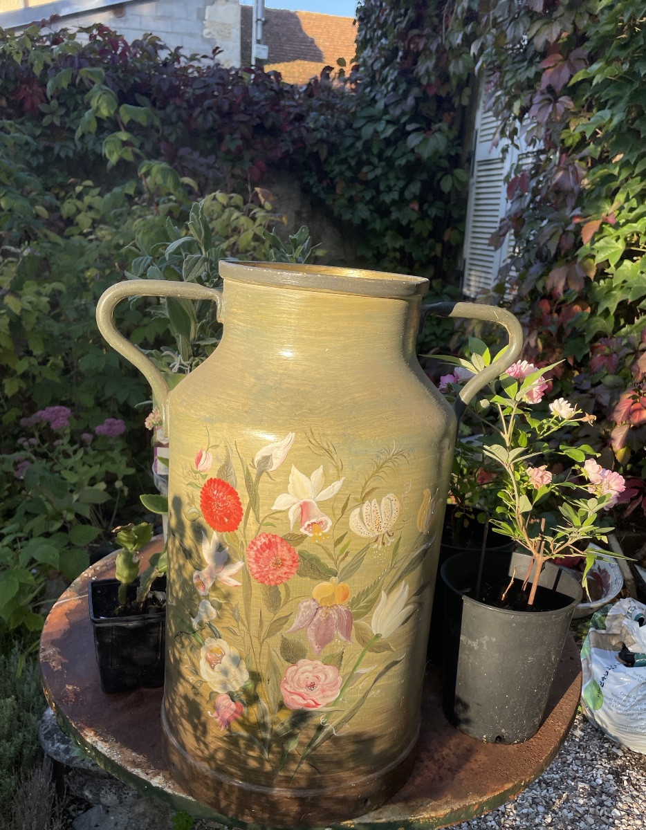 Umbrella Stand, Large Painted Milk Jug 