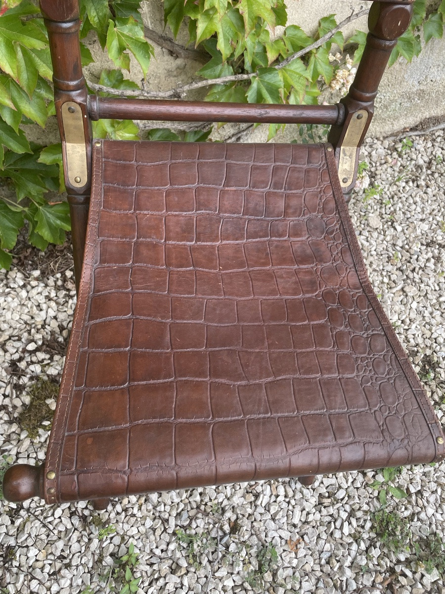 Folding Travel Bag In Wood And Leather -photo-3