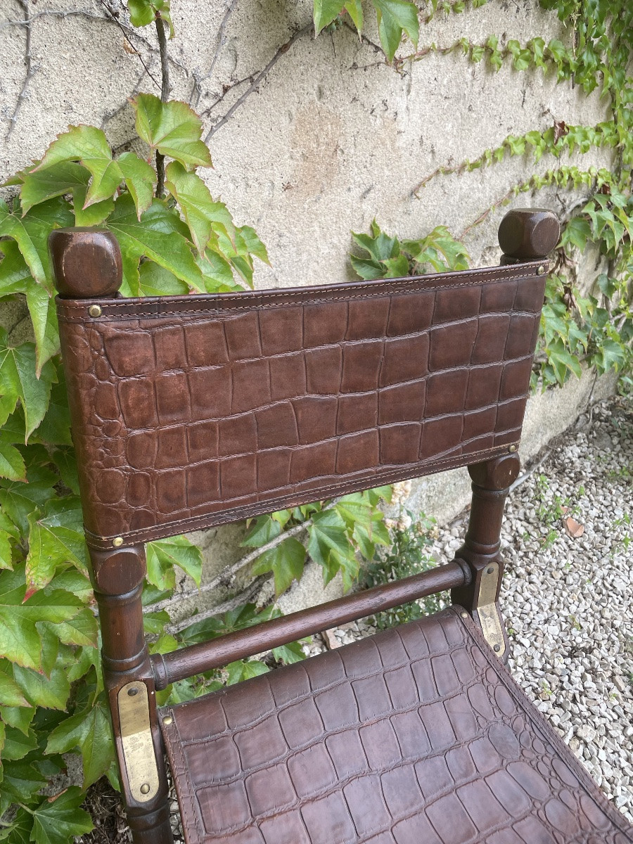 Folding Travel Bag In Wood And Leather -photo-4