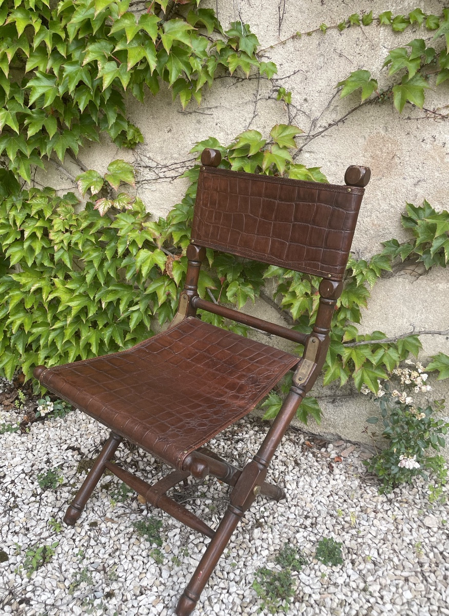 Folding Travel Bag In Wood And Leather 