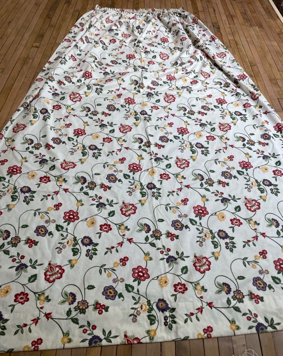 Pair Of Double Floral Curtains (303 X 196 Cm)-photo-3