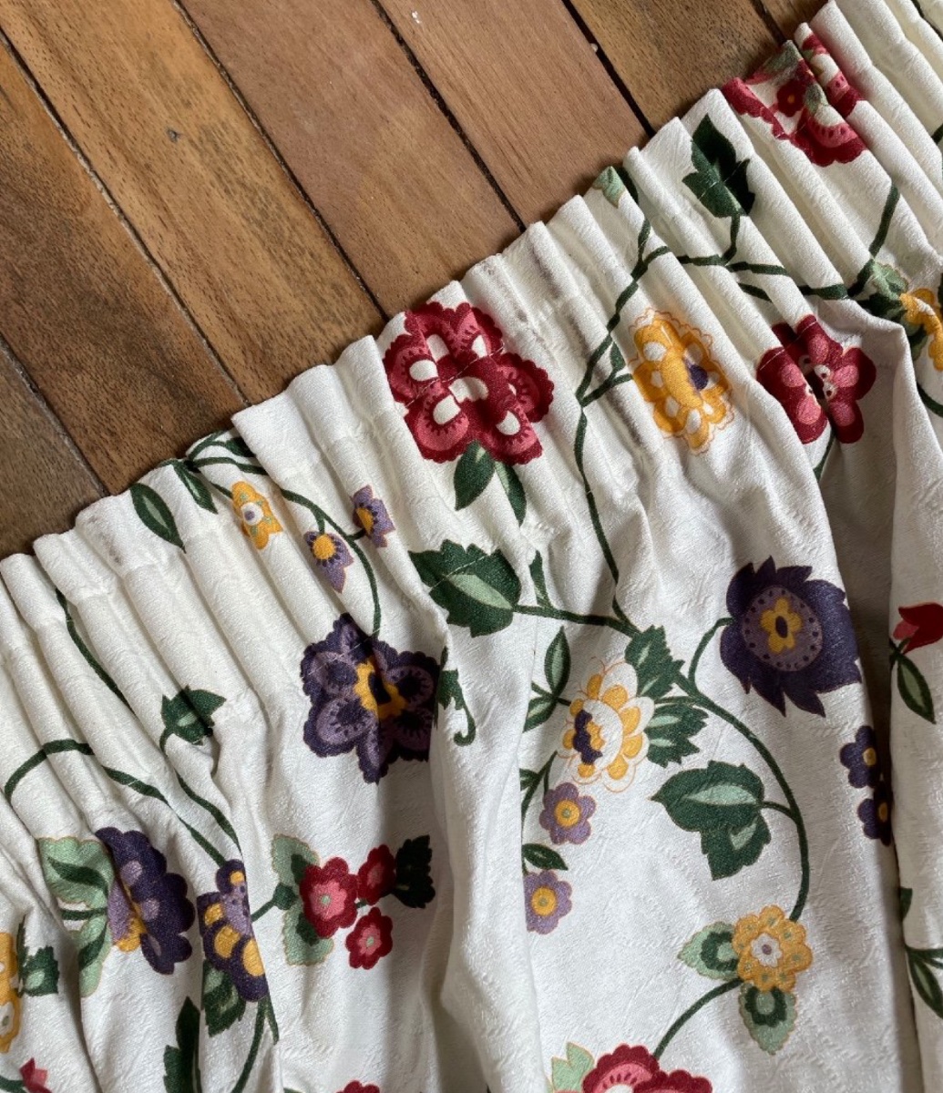 Pair Of Double Floral Curtains (303 X 196 Cm)-photo-5