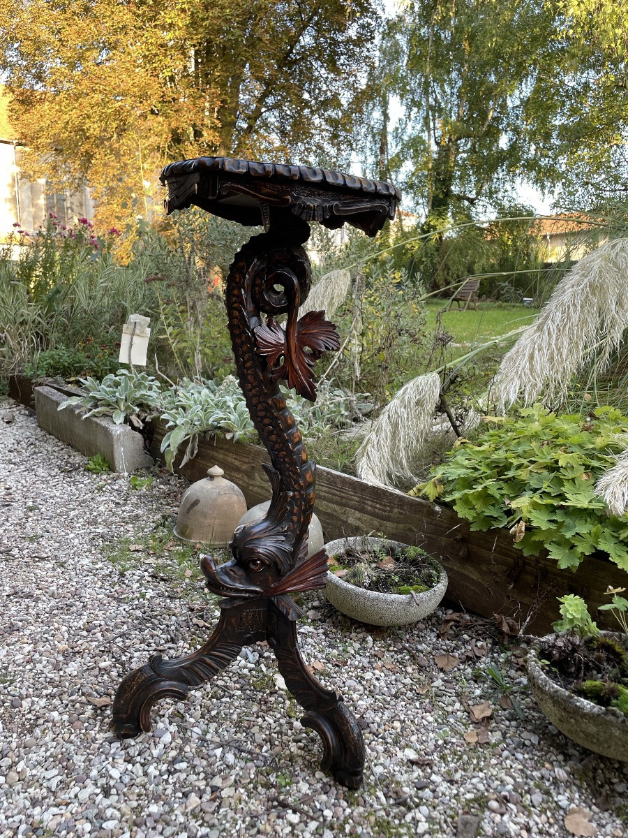 Selette en bois sculpté de la forêt Noire au Dauphin -photo-3