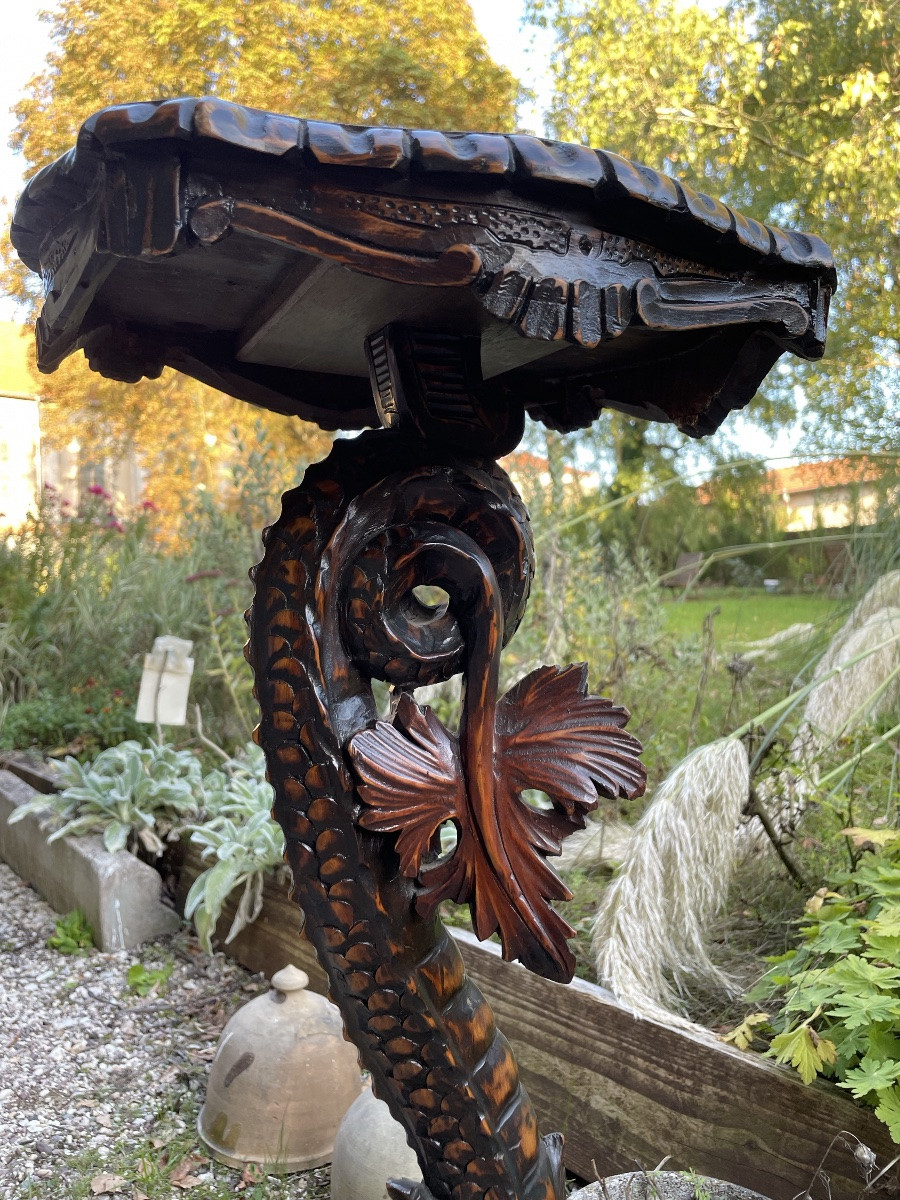 Selette en bois sculpté de la forêt Noire au Dauphin -photo-3