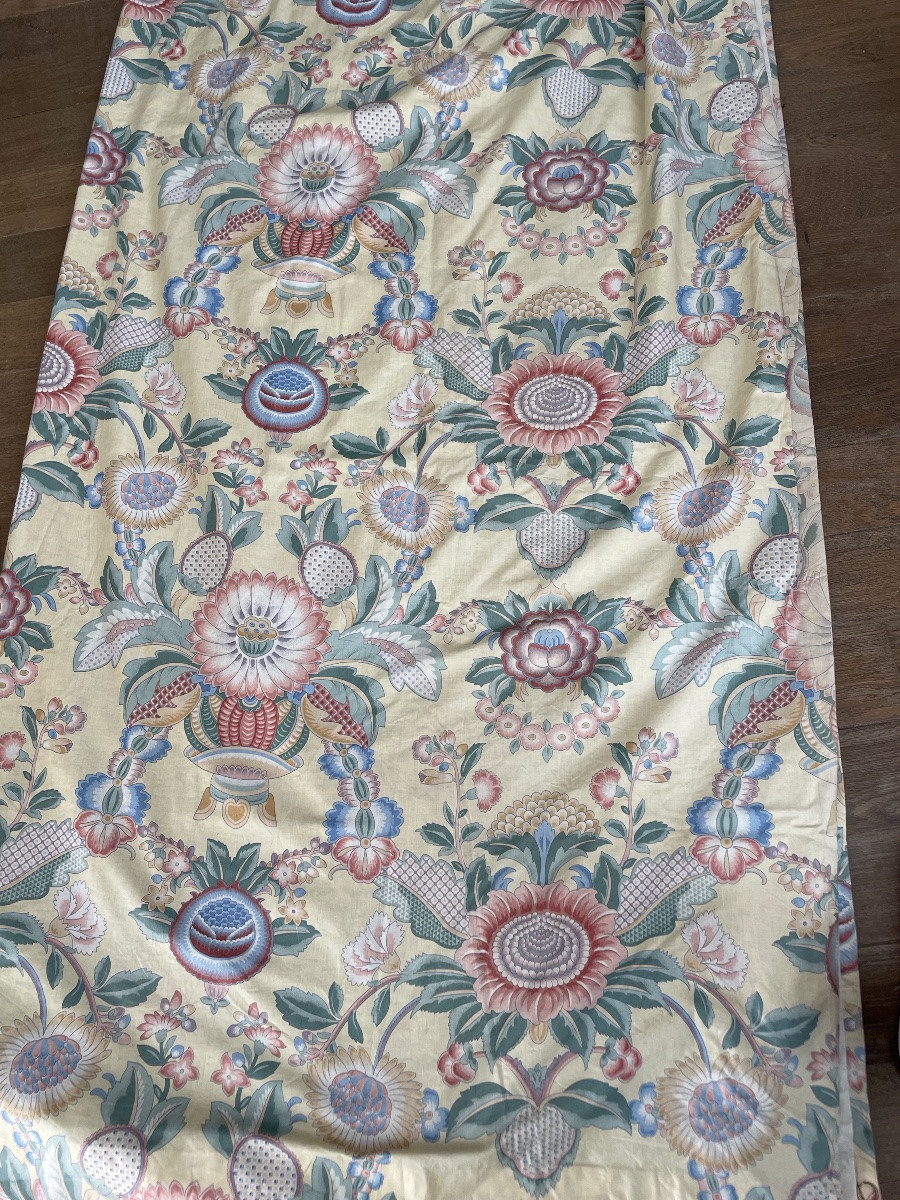 Pair Of Double Curtains With Indian Decor (260 X 195 Cm)-photo-2