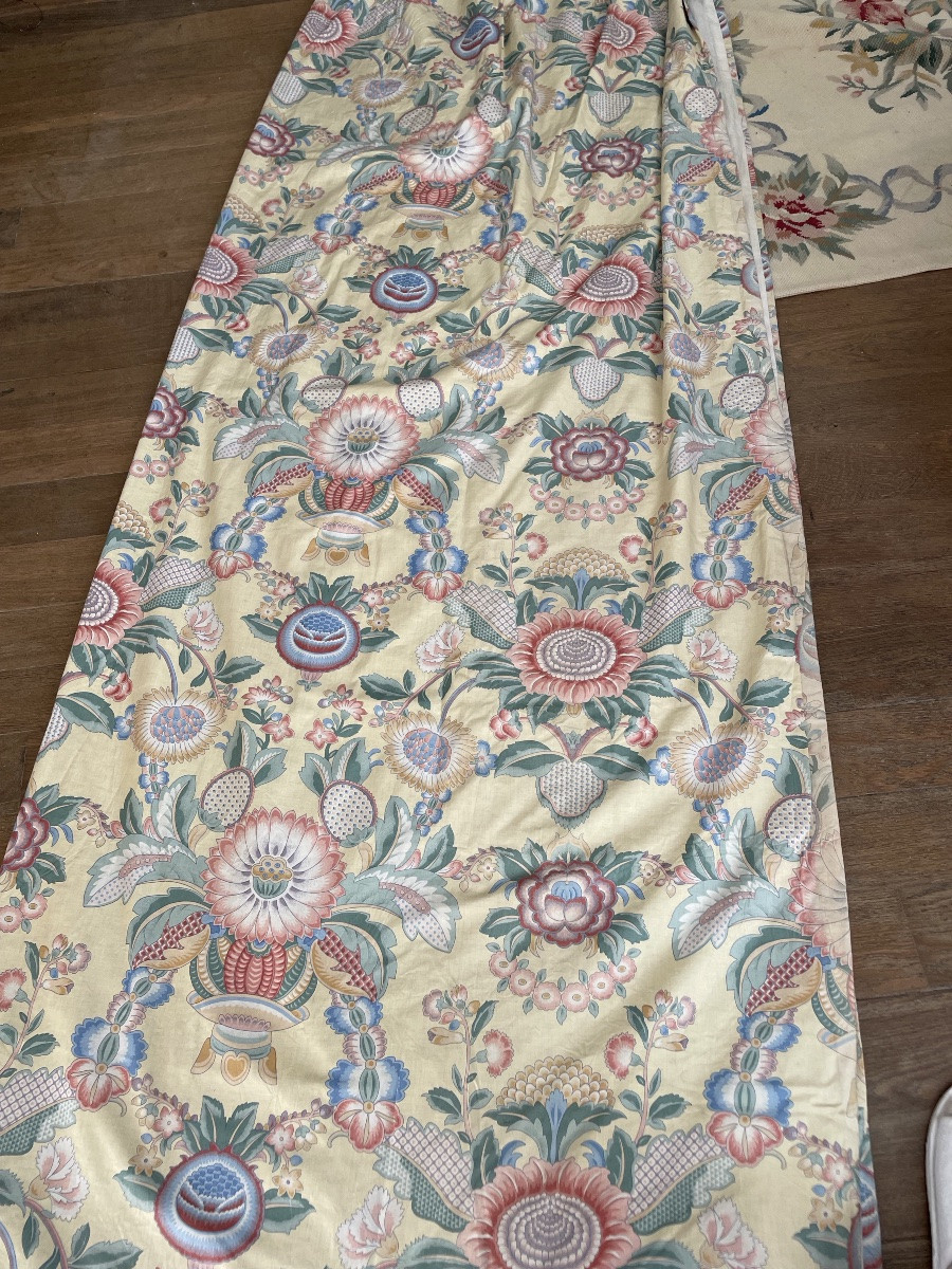 Pair Of Double Curtains With Indian Decor (260 X 195 Cm)-photo-3