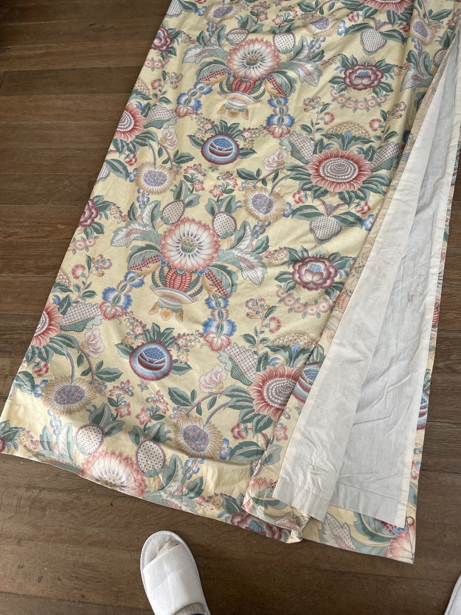 Pair Of Double Curtains With Indian Decor (260 X 195 Cm)-photo-1