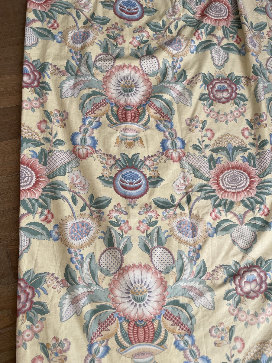 Pair Of Double Curtains With Indian Decor (260 X 195 Cm)-photo-3