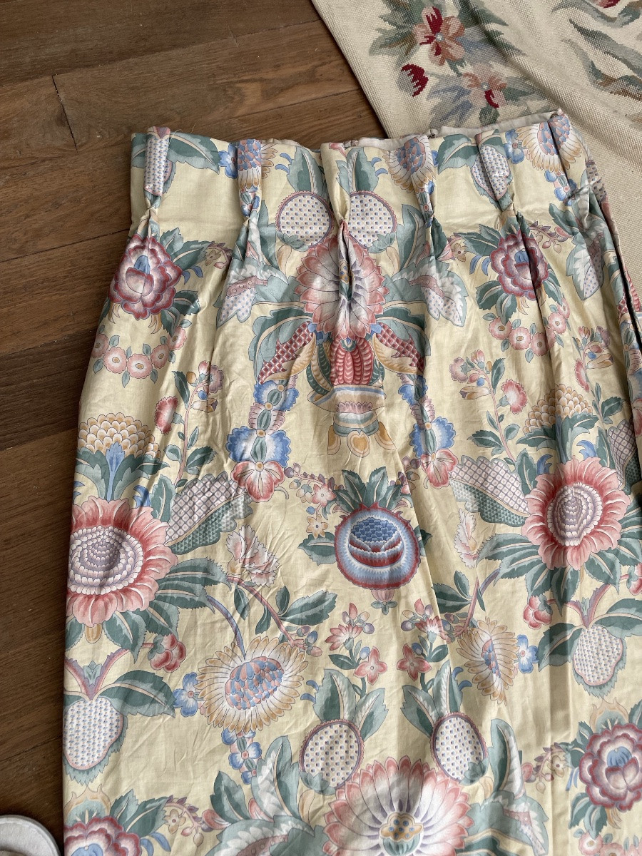 Pair Of Double Curtains With Indian Decor (260 X 195 Cm)-photo-4