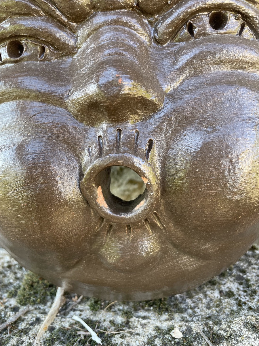 Important masque de fontaine terracotta -photo-6
