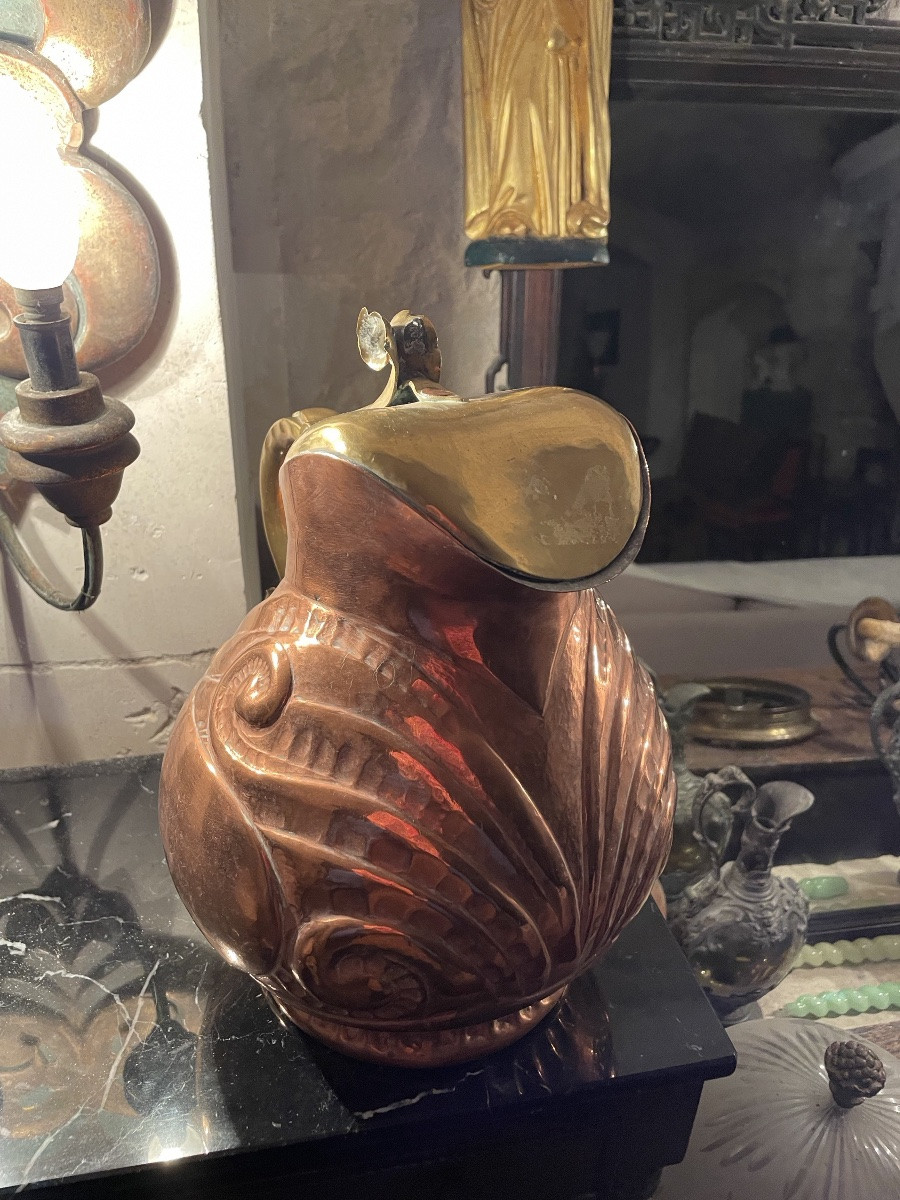 Importante verseuse renflée en cuivre -photo-1