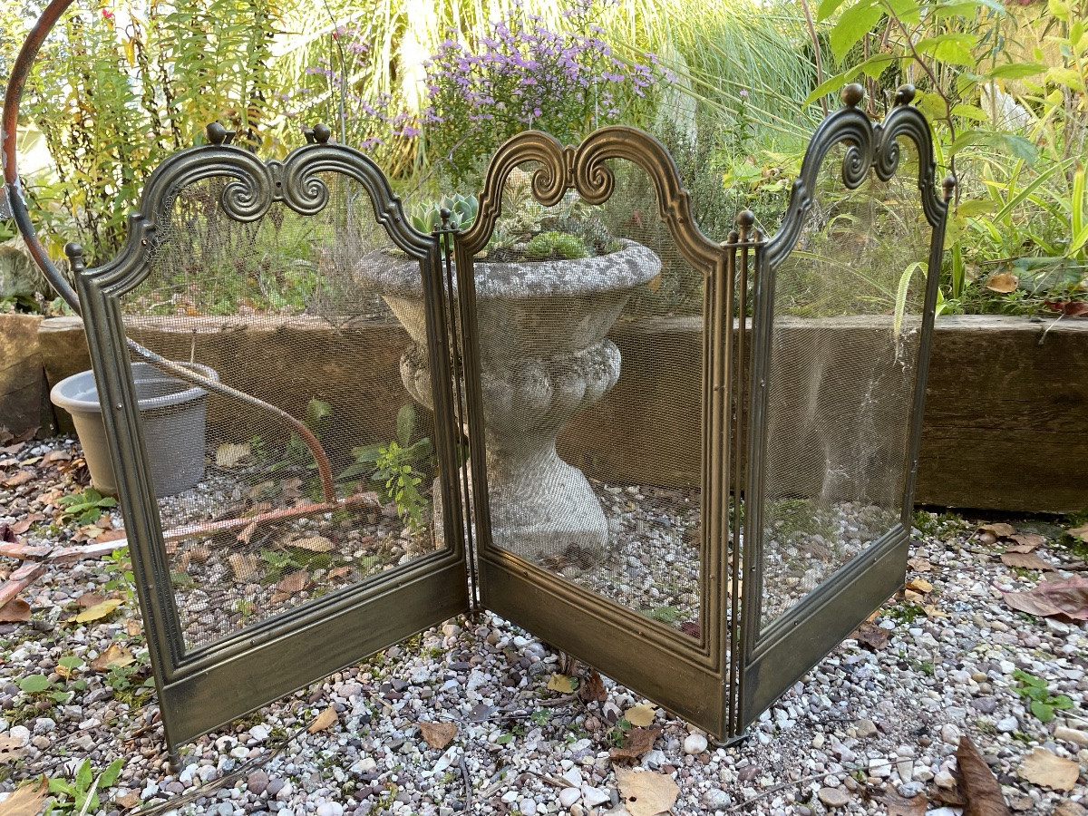 Very Small 3-leaf Spark Arrestor For A Small Fireplace -photo-2