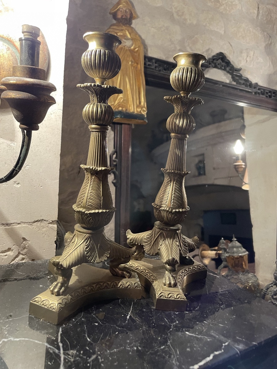 The Pair Of Restoration Candlesticks -photo-3