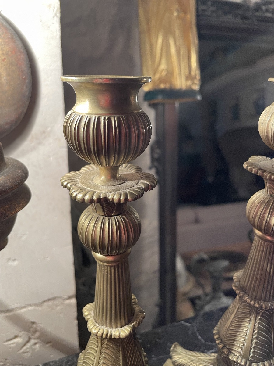 The Pair Of Restoration Candlesticks -photo-1