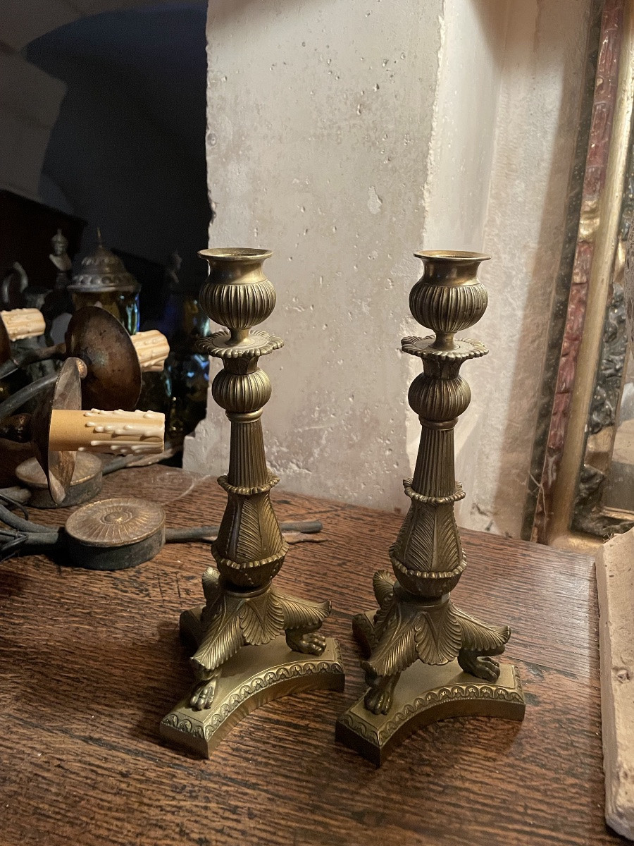 The Pair Of Restoration Candlesticks -photo-3
