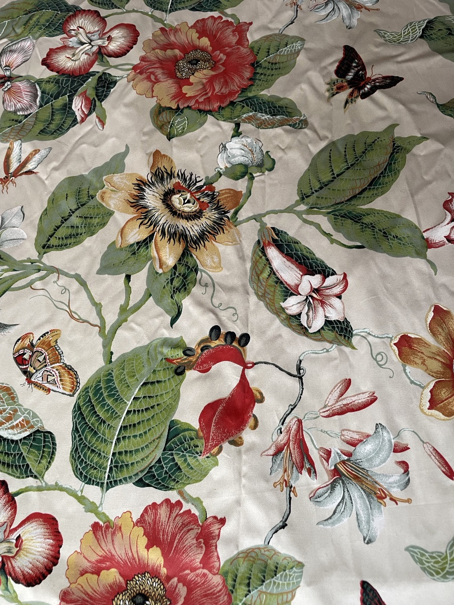 Paire  de double rideaux Papillons et Passiflore pierre Frey 