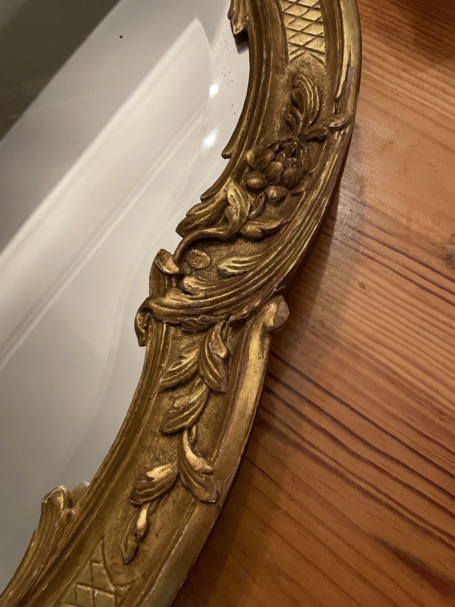 Petit miroir sculpté et doré de style Louis XV-photo-6