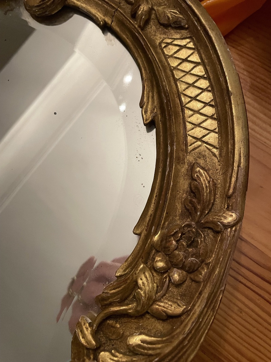 Petit miroir sculpté et doré de style Louis XV-photo-7