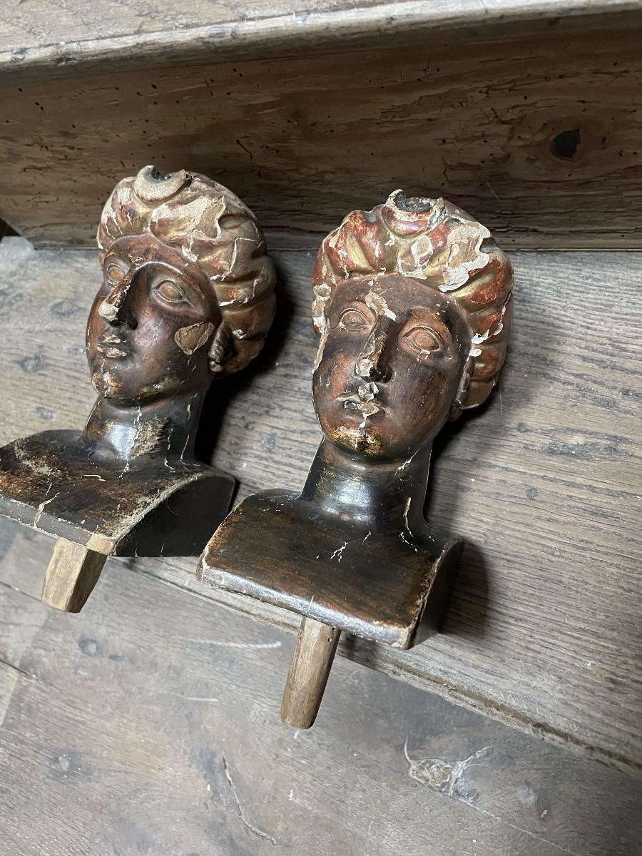 The Two Carved Wooden Decorations Depicting Diana, Empire Period -photo-2