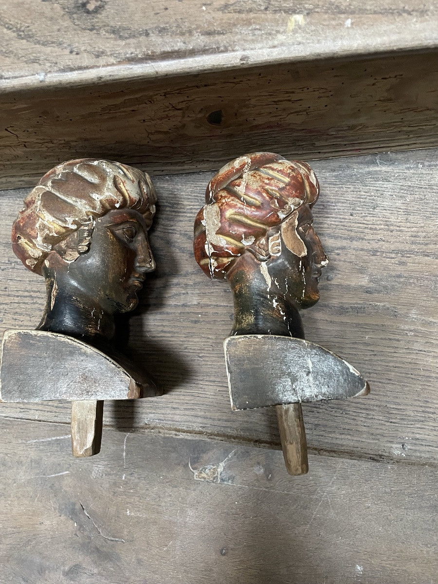 The Two Carved Wooden Decorations Depicting Diana, Empire Period -photo-3