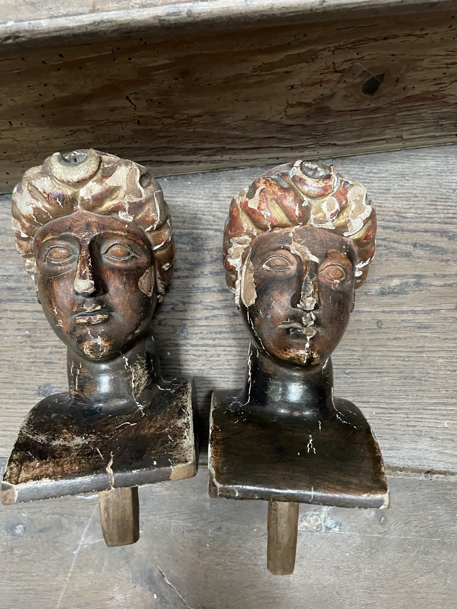 The Two Carved Wooden Decorations Depicting Diana, Empire Period -photo-5