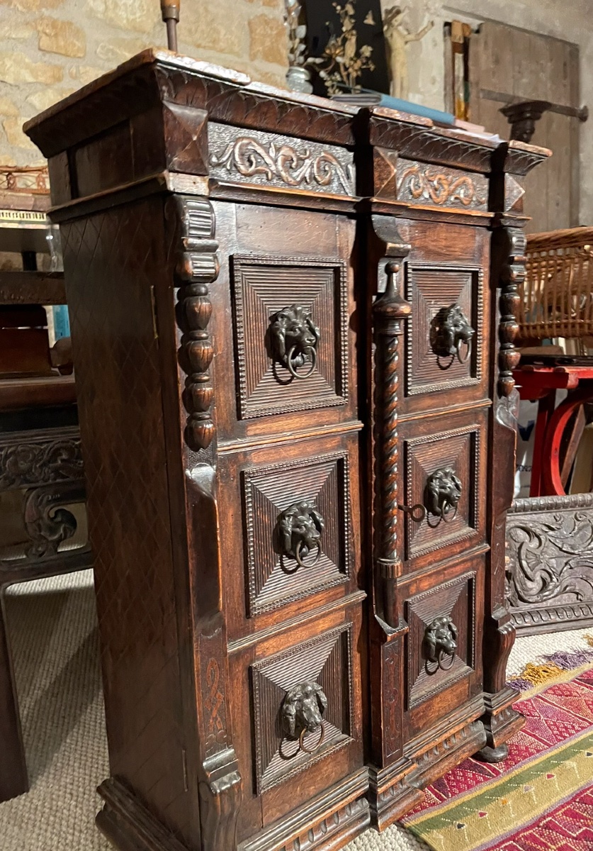 Miniature Cabinet, Masterful, In The Louis XIII Style-photo-3