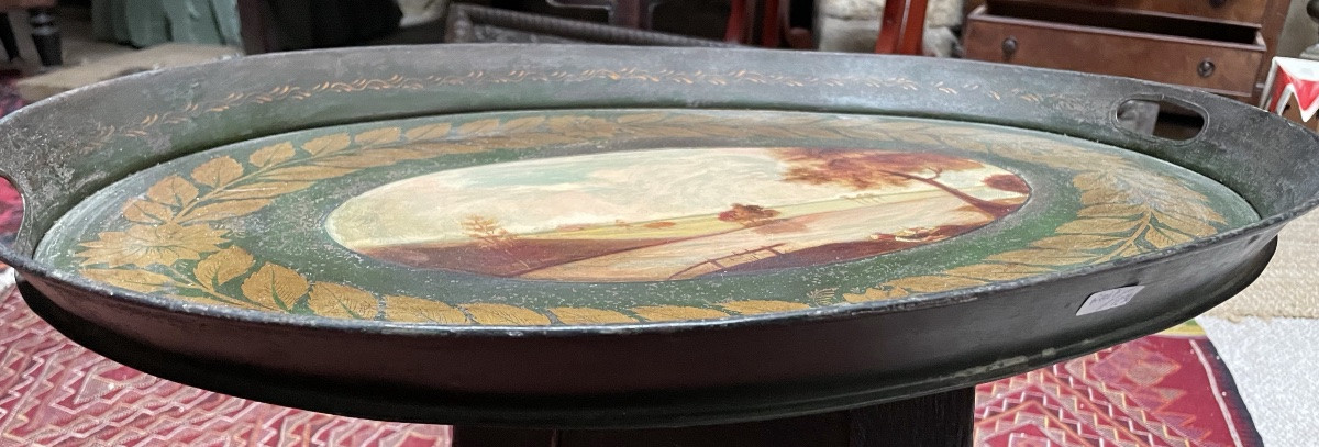 Plateau en tôle peinte, d’époque Restauration -photo-4
