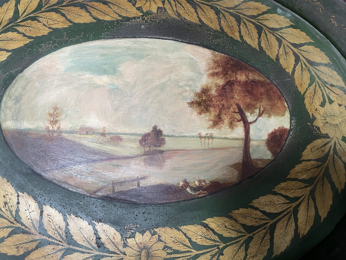 Plateau en tôle peinte, d’époque Restauration -photo-3