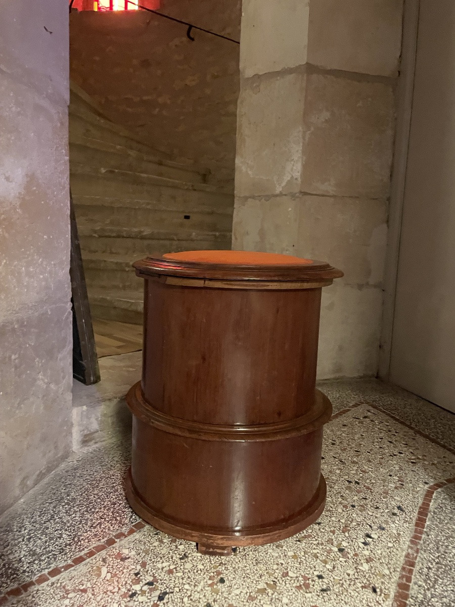 tabouret , coffre ou  colonne anglais en  acajou  XIX eme-photo-2