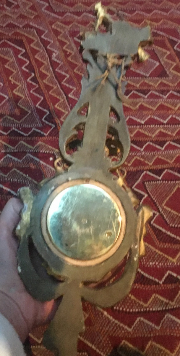 Small Barometer In Gilded Wood -photo-4