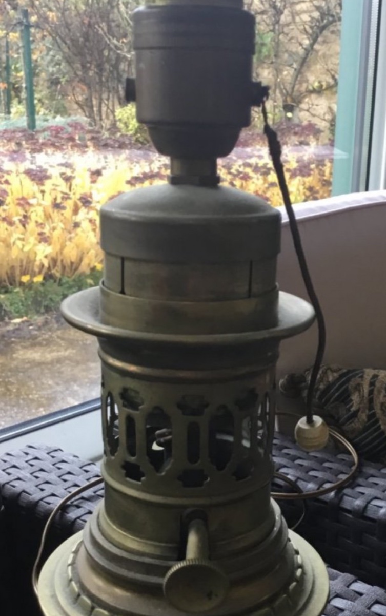 Pair Of Large Gilt Brass Oil Lamps, Napoleon III-photo-1