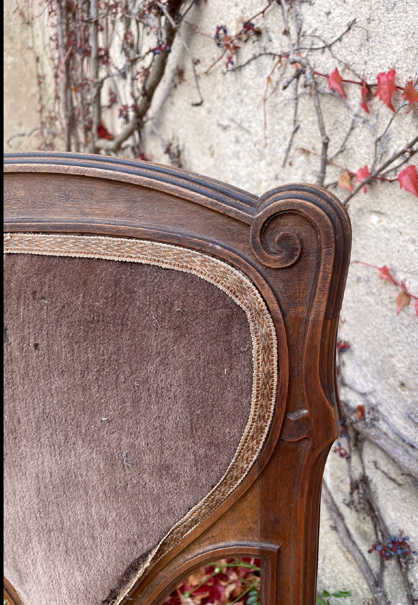 Pair Of Chairs Attributed To Eugène Vallin-photo-2